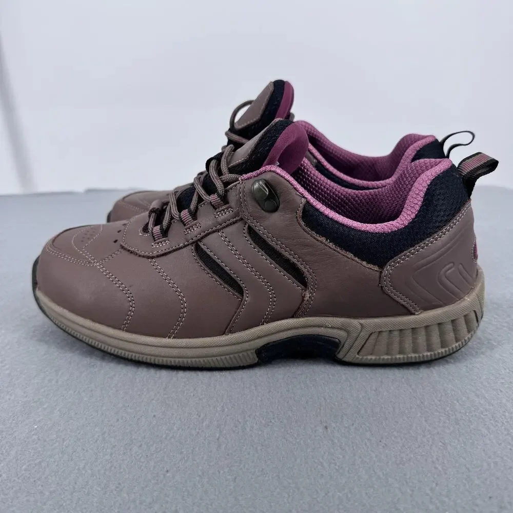 Orthofeet BioFit 944 Womens 9 2E X-Wide Leather Walking‎ Shoes Brown Pink